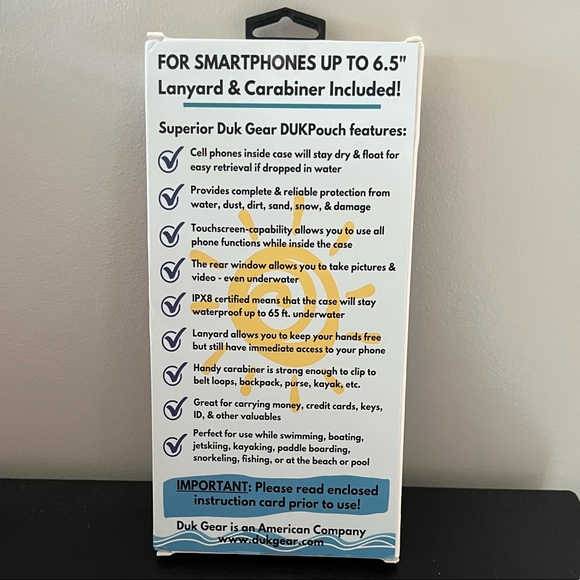 Duk Gear Universal 6.5” Waterproof Floating Cell Phone Case  Pink - Picture 2 of 2